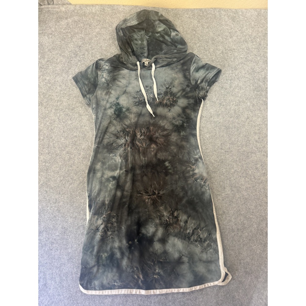 J for Justify Hoodie‎ Dress Large Grey Tie Dye Short Sleeve Mini Dress